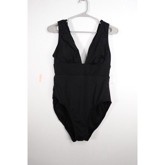 NWT Andie Swim Mykonos LT One Piece Smooth Black Swimsuit, Size Small Tall ST - Picture 3 of 11